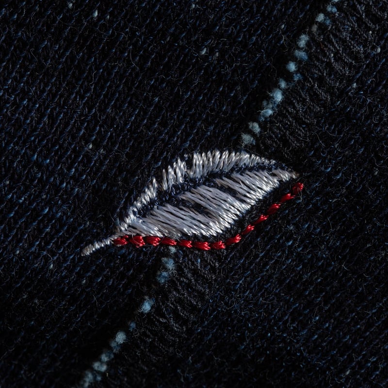 Detail_PURE BLUE JAPAN / Knitted Slub Yarn Hoodie Indigo_texture_feuille