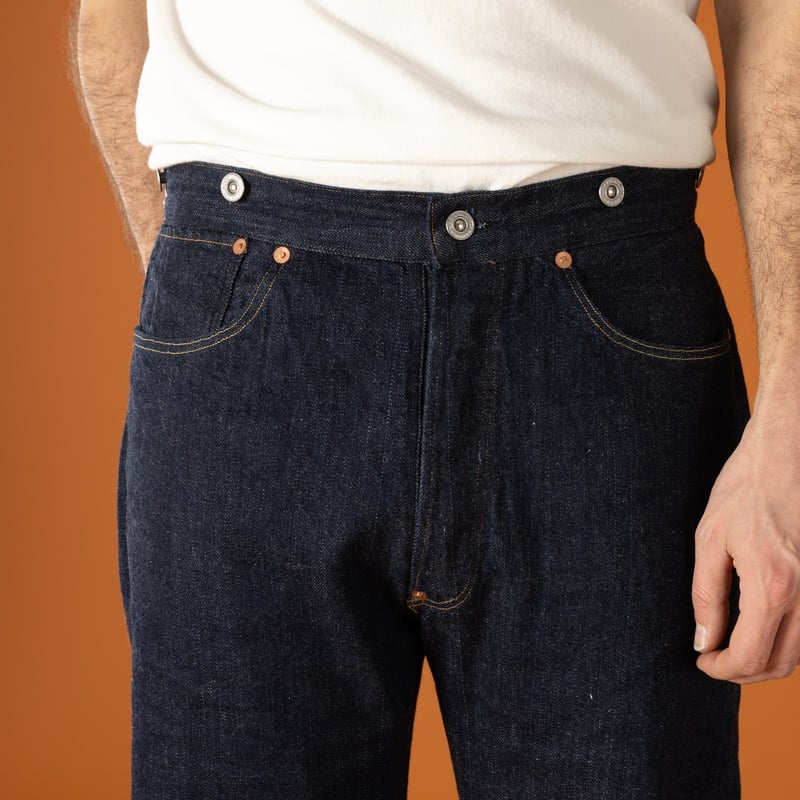 image worn back TCB No.2 Jeans Selvedge 1980 One Wash 11.4oz Selvedge