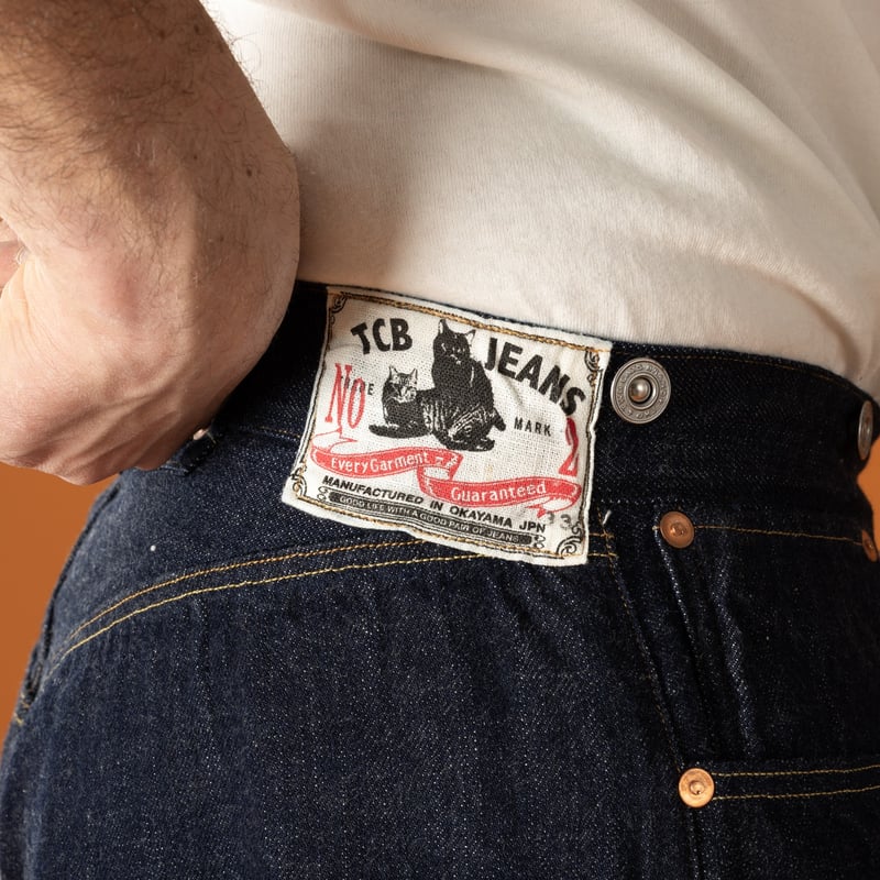 Back detail image of TCB No.2 Jeans Selvedge 1980 One Wash 11.4oz Selvedge