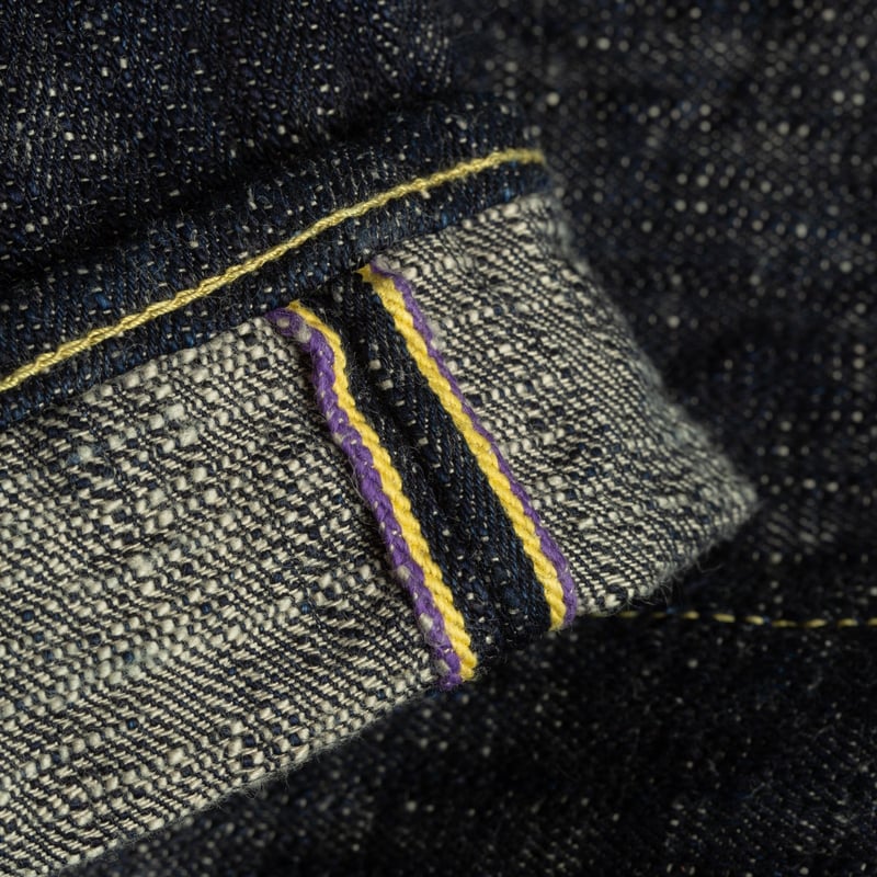 ONI DENIM / 595-Kasuri 17oz Retro Loose Straight Denim_détail-liseret-selvedge