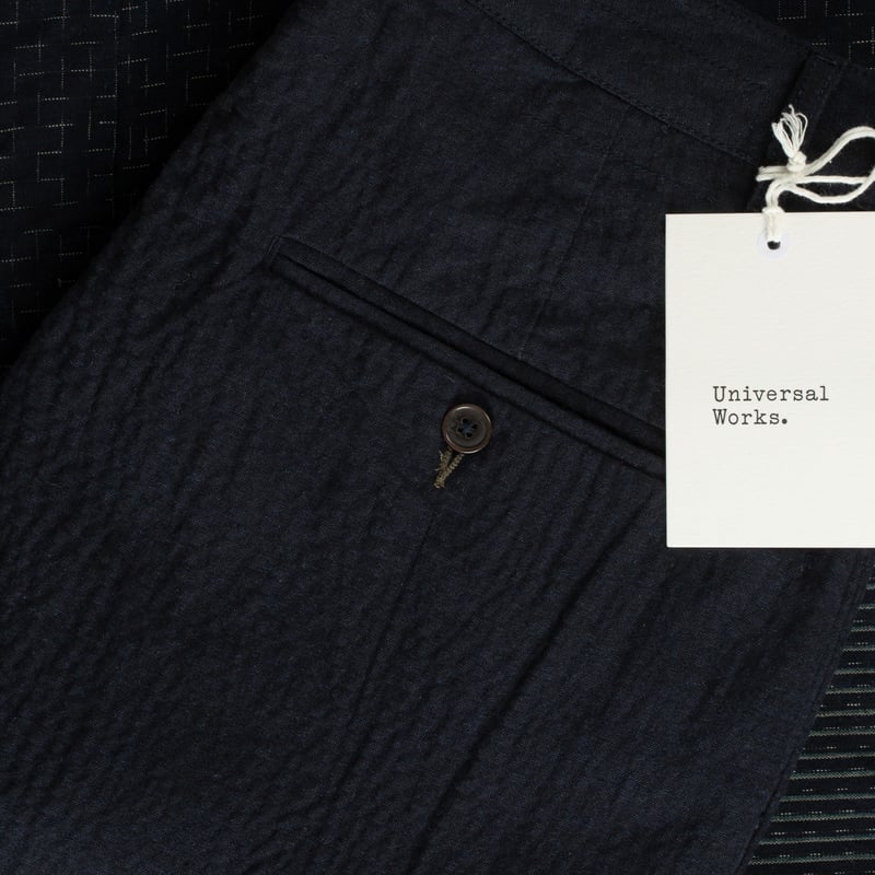 image flâneurs UNIVERSAL WORKS Military Chino Ospina Cotton Dark Navy détail poche