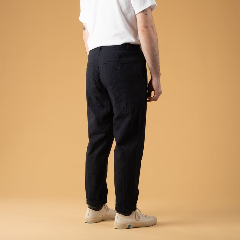 Image flâneurs Universal Works SS25-Military Chino Ospina Cotton Dark Navy back