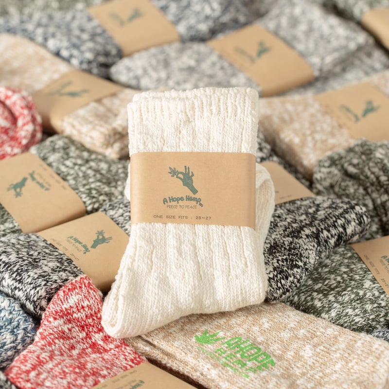Image flâneurs chausettes en chanvre A Hemp Crew Socks Natural