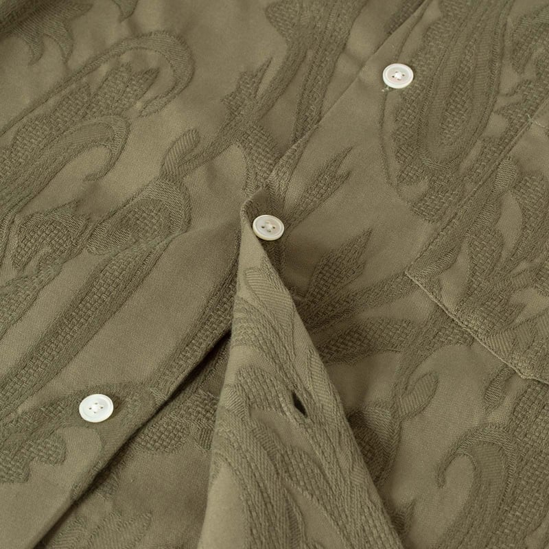 detailinside loafers Portuguese Flannel Summer Paisley Short Sleeve Olive