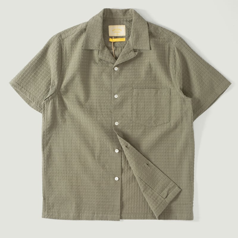 Vignettes flâneurs  PORTUGUESE FLANNEL Favo Short Sleeve Shirt Khaki