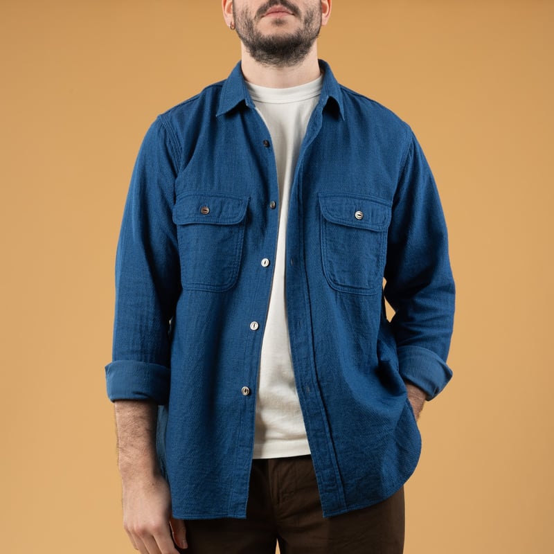 F3507 Indigo Panama Double Gauze Blue