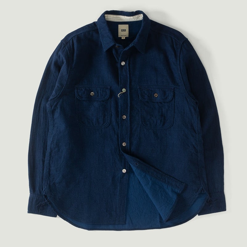 Vignettes flâneurs FOB Factory F3507 Indigo Panama Double Gauze Navy