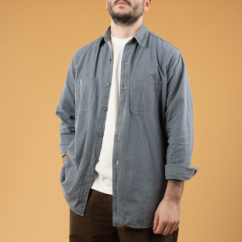Casual strollers detail WAREHOUSE & CO vintage shirt SS25 with open front