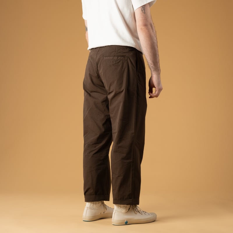 Image flâneurs porté de dos FOB FACTORY  F0537 Travel Pants Brown (4)