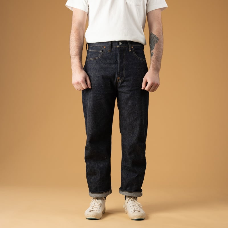 Image flâneurs WAREHOUSE & CO.  Lot S1003XX Pink Selvedge WWII Indigo Denim de face