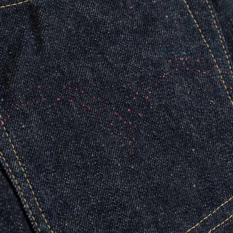 flâneurs WAREHOUSE & CO.  Lot S1003XX Pink Selvedge WWII Indigo Denim détail poche arrière