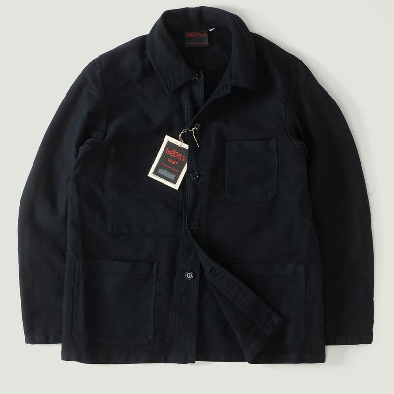 VETRA Navy French Moleskin Weaved Flâneurs Jacket