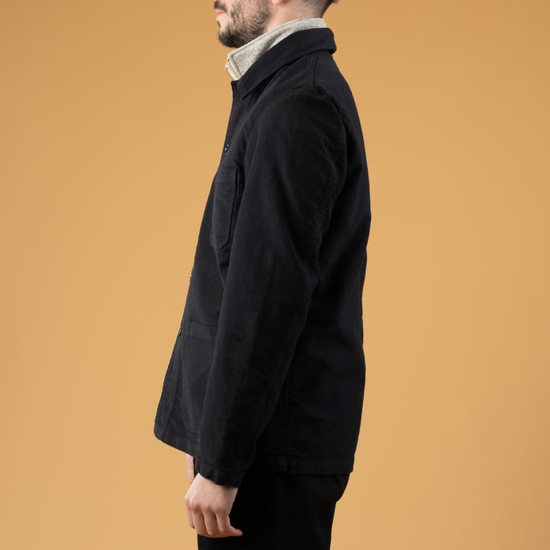 Front view image, thumbnail of strollers, VETRA Navy French Moleskin Weaved Jacket profile.