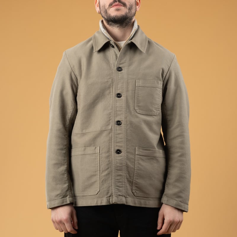 Front view image of flâneurs Thumbnail of flâneurs VETRA Clay French Moleskin Weaved Jacket (3)