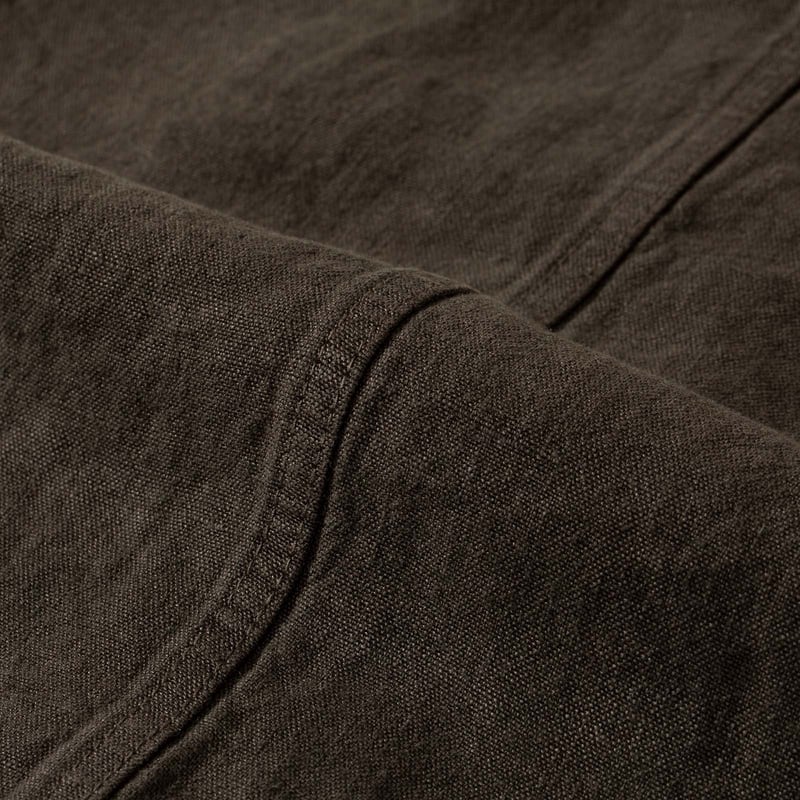 détail tissu flâneurs VETRA Elk Heavy Linen Weaved Jacket (5)