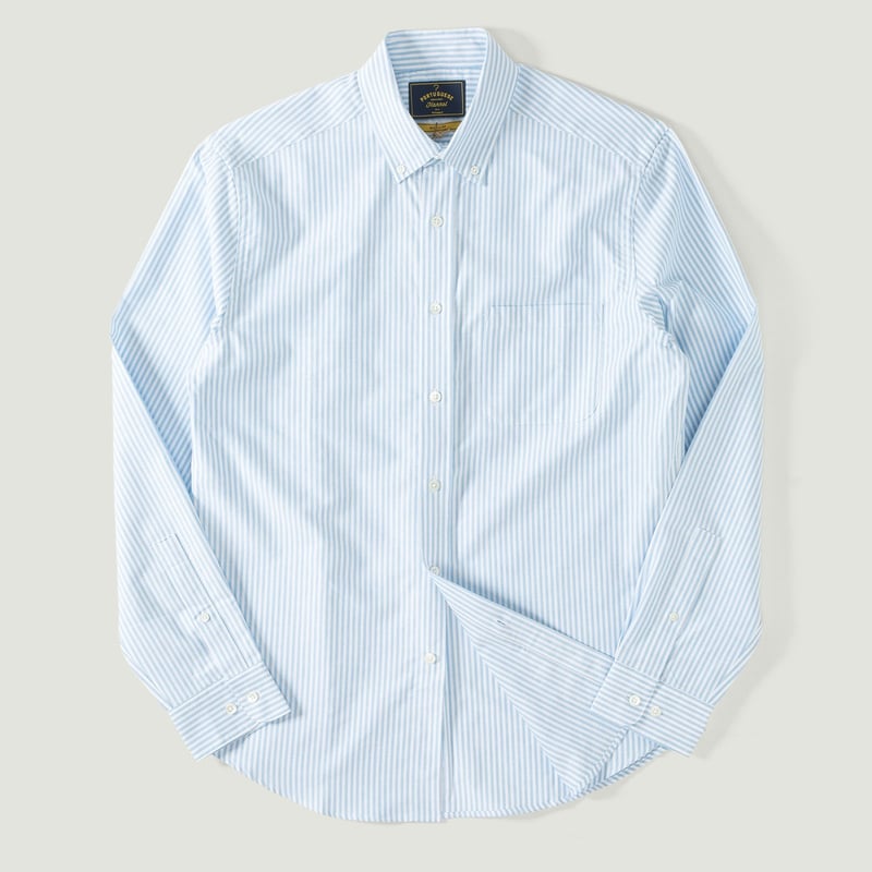 Vignette flâneurs PORTUGUESE FLANNEL chemise Belavista Stripe Open Blue