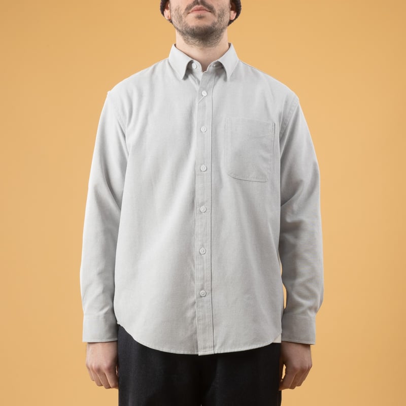 Image flâneurs porté de face chemise FRIZMWORKS OG Oxford Oversized Shirt Grey