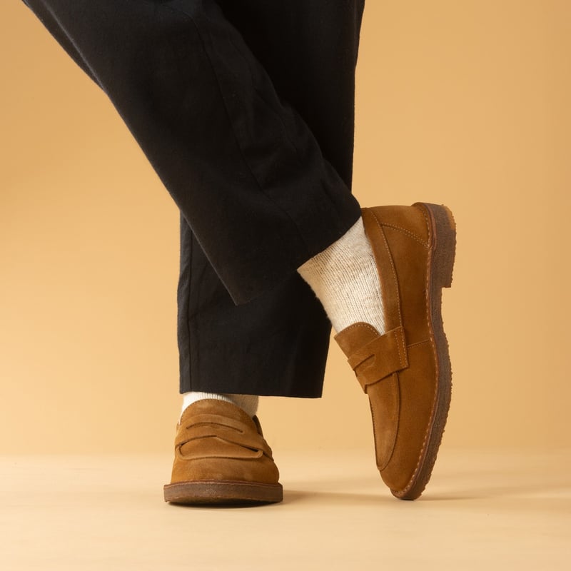 image porté de face flâneurs-chaussure-mocassins ASTORFLEX- Sadelflex Cuoio