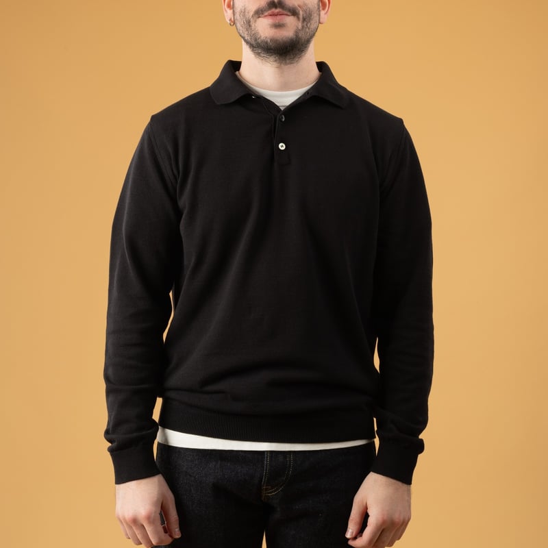 Image flâneurs pull MOONCASTLE Ice Cotton Long Poloneck Black