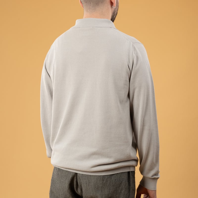 Image flâneurs pull MOONCASTLE Ice Cotton Poloneck Light Gray dos