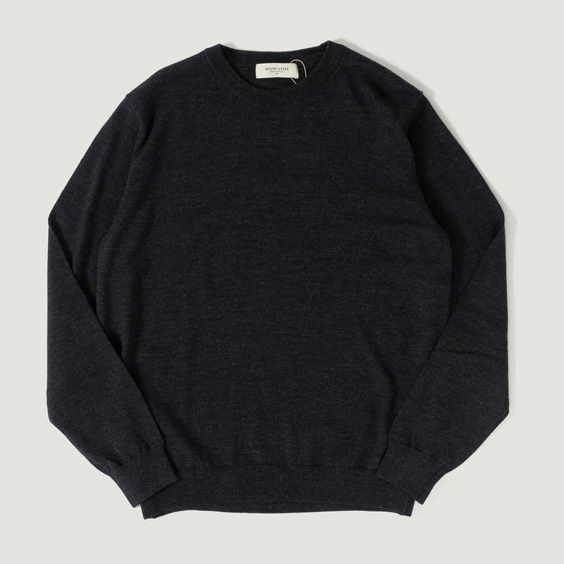 Vignettes flâneurs MOONCASTLE_pull Mérinos Manches Longues Col Rond Dark Gray