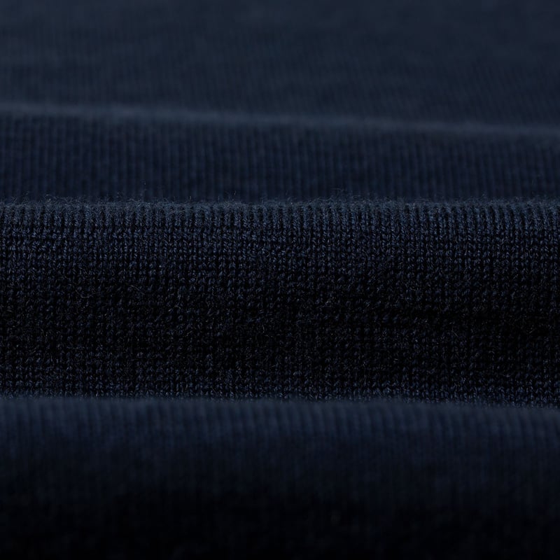 détail flâneurs laine pull Mooncastle flâneurs Wool Crewneck Navy
