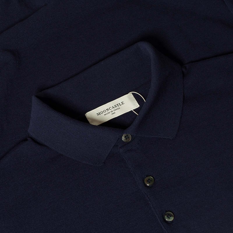 détail col flâneurs pull Mooncastle  Ice Cotton Navy