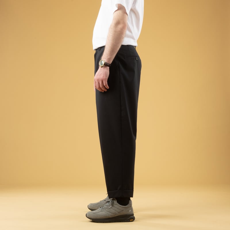 Image_Flâneurs_BEAMS PLUS / 2 Pleats Wool Tropical Dark Navy_de-profil