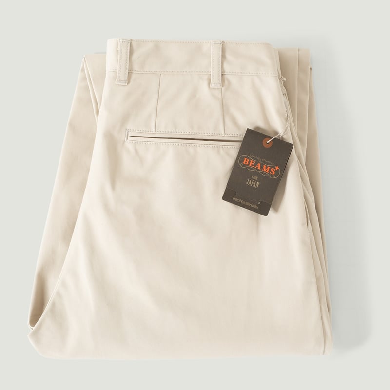 vignette flâneurs Beams 2 Pleats Twill Trousers cement
