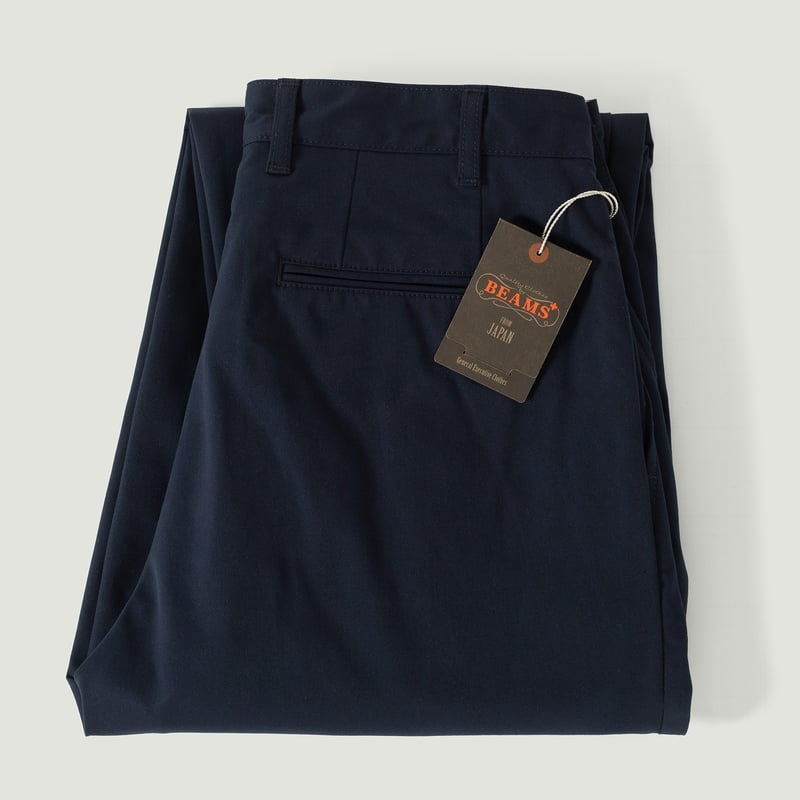 vignette flâneurs Beams 2 Pleats Twill Trousers navy