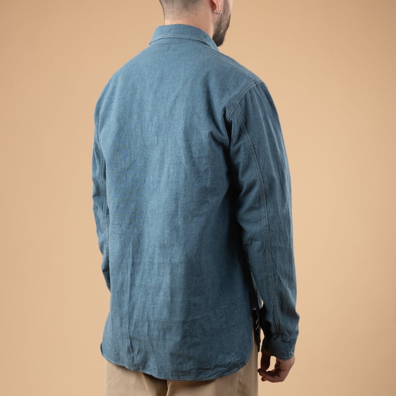 Image_Flâneurs_WAREHOUSE & CO. / Lot. 3059 Pullover Chambray Shirts Navy_de-dos
