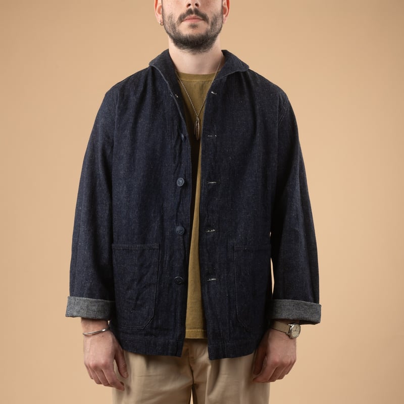 Image_Flâneurs_Lot. 2220 U.S Navy Shawl Collar Coverall Indigo_de-face_alt
