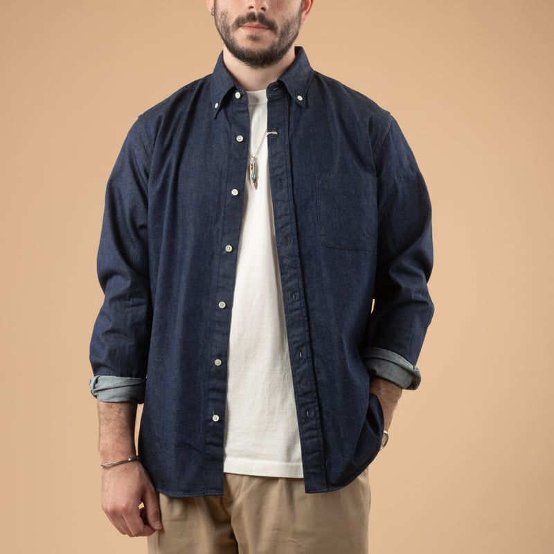 Image-Flâneurs_BEAMS PLUS / BD Denim Shirt Indigo_front-open