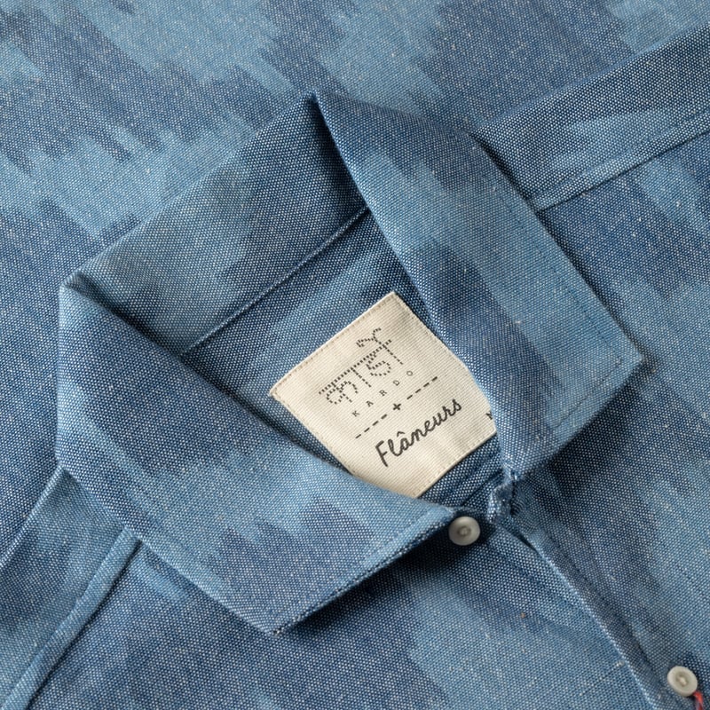 Image-Flâneurs_KARDO x FLÂNEURS / S/S Shirt Ikat détail col