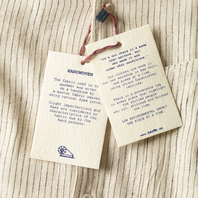 Image-Flâneurs_ Kardo x Flaneurs Shirt EMB21 Natural Stripe_Détail-étiquette