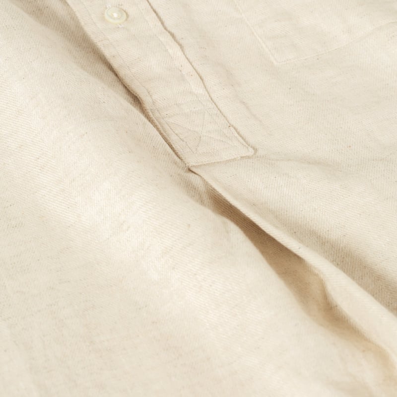 image flâneurs BEAMS PLUS_ Band Collar Pullover Herringbone natural détail