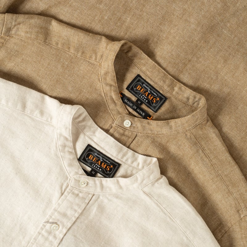 image flâneurs BEAMS PLUS  Band Collar Pullover Herringbone