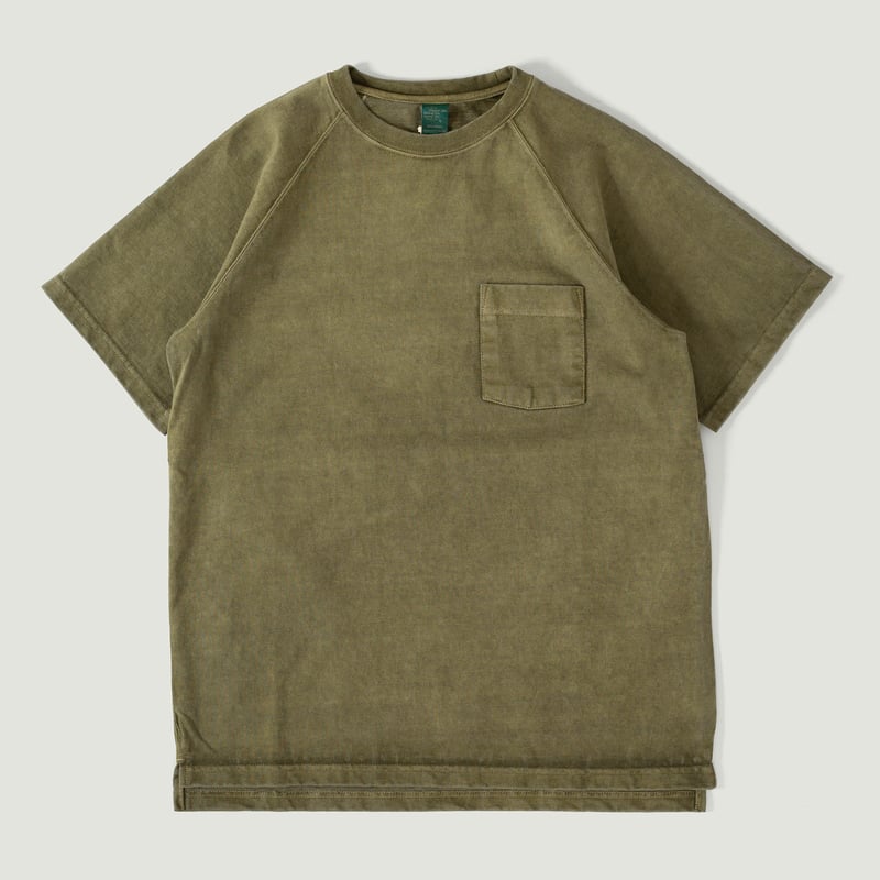 Vignettes GOOD ON teeshirt manches courtes épais Heavy Raglan Pocket Tee P-Sage