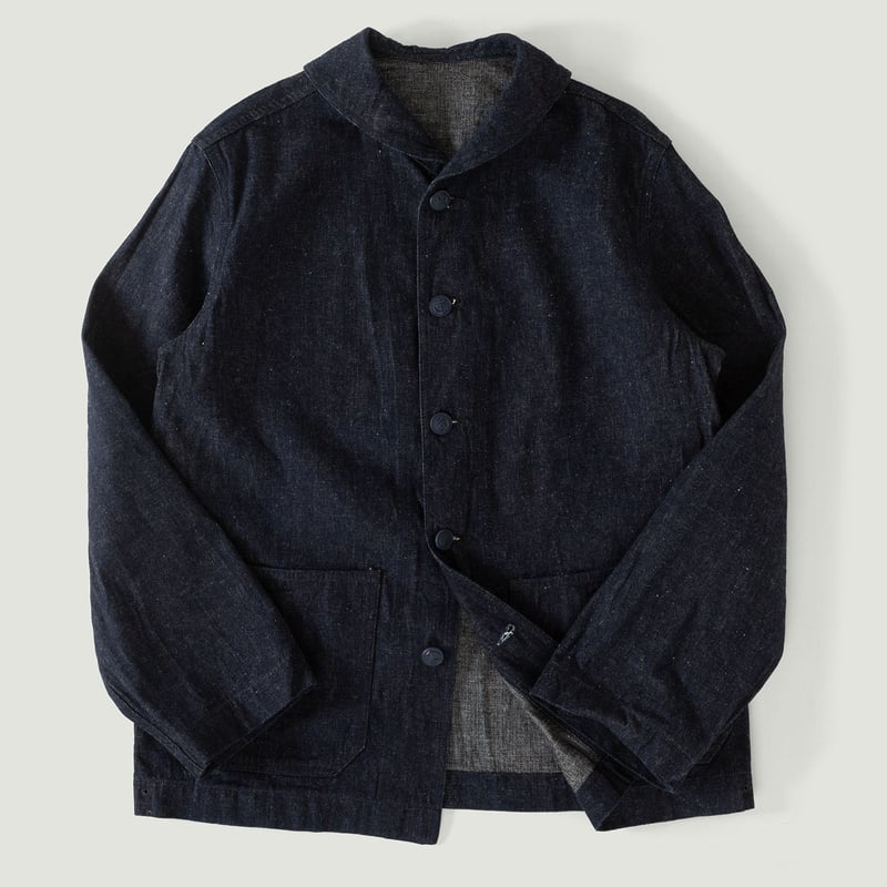 Vignettes veste denim militaire WAREHOUSE & CO.  Lot. 2220 U.S Navy Shawl Collar Coverall Indigo