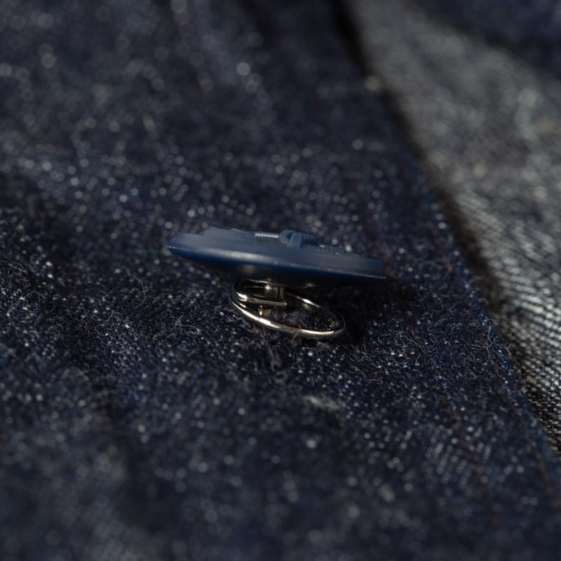 image flâneurs_bouton veste denim militaire WAREHOUSE & CO. Lot. 2220 U.S Navy Shawl Collar Coverall Indigo