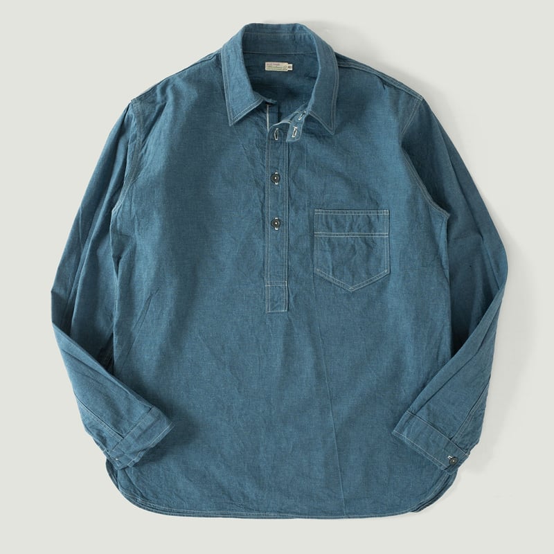 Vignettes chemise denim militaire WAREHOUSE & CO.  Lot. 3059 Pullover Chambray Shirts Navy