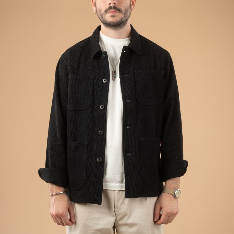 image flâneurs porté veste JAPAN BLUE JEANS Sashiko Black Coverall Jacket-5