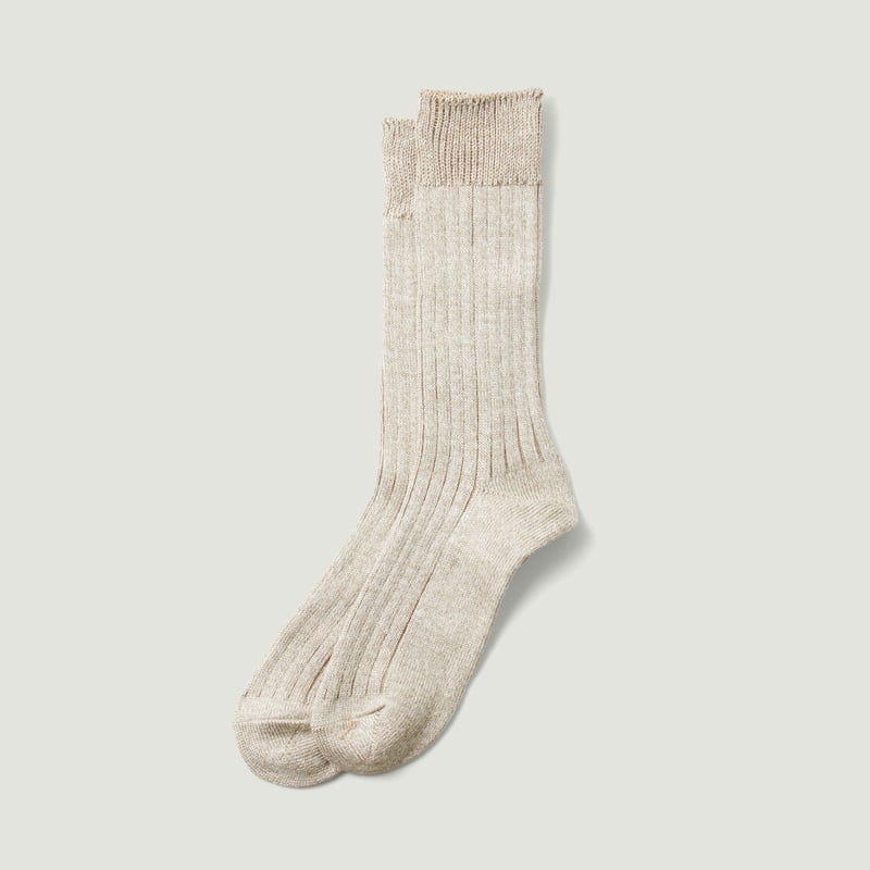 Image-Flâneurs_ROTOTO / Linen/Cotton Rib Crew Socks Grayge_Vignette