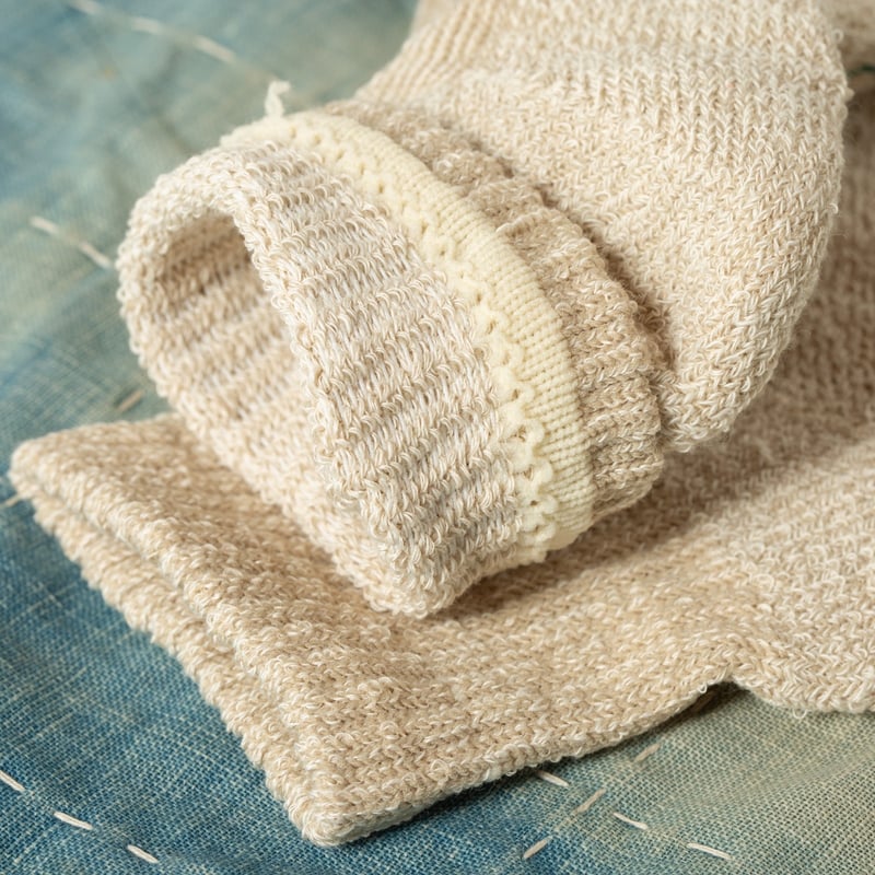 image flâneurs chaussettes ROTOTO  HempOrganic Cotton Pile Ankle Socks_-beige
