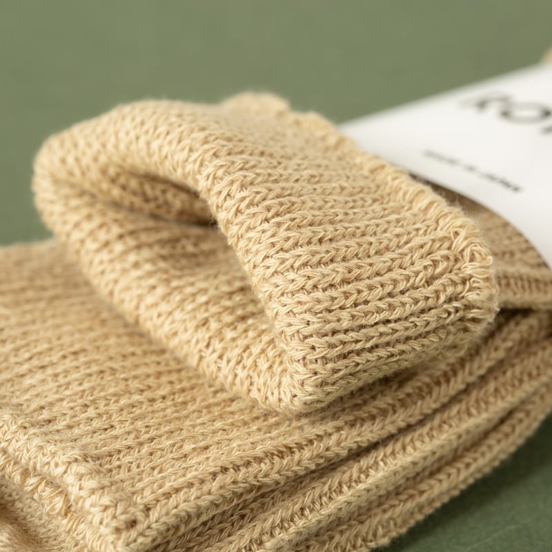 image flâneurs chaussettes ROTOTO WashiRecycled Cotton Rib Crew Socks Beige-2
