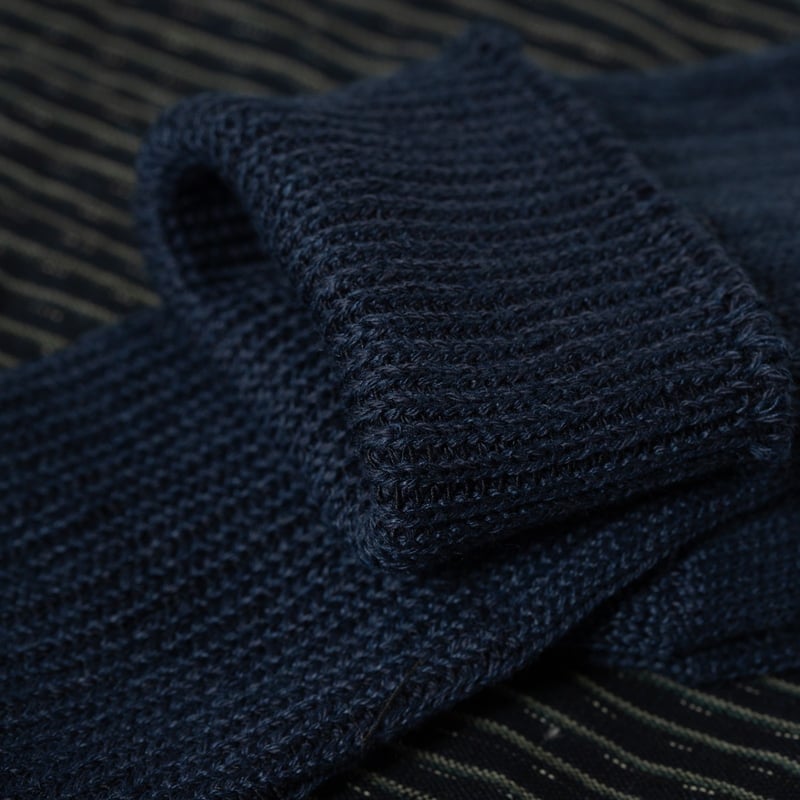 image flâneurs chaussettes ROTOTO Linen Cotton Rib Crew Socks_-navy
