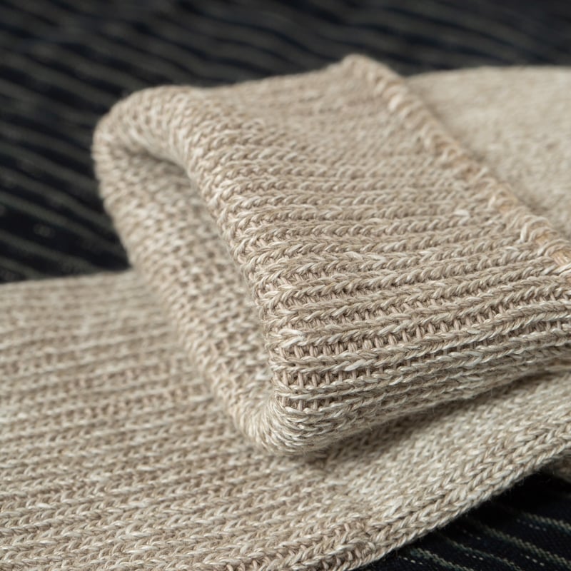 image flâneurs chaussettes ROTOTO Linen Cotton Rib Crew Socks_ Grayge