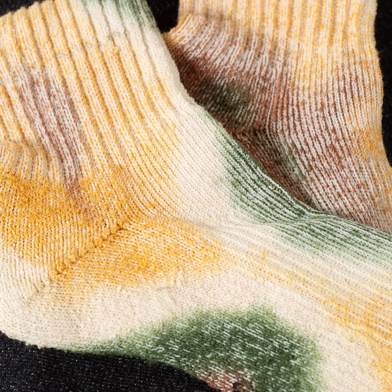 image flâneurs chaussettes ROTOTO HempOrganic Cotton Pile Green Gold Brown (3)