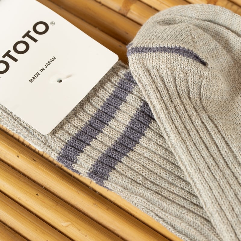 image flâneurs chaussettes ROTOTO HempOrganic Cotton Stripe Socks grey