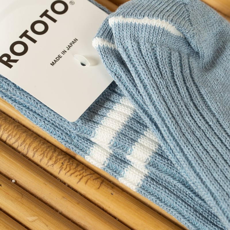 image flâneurs chaussettes ROTOTO HempOrganic Cotton Stripe Socks-morning blue